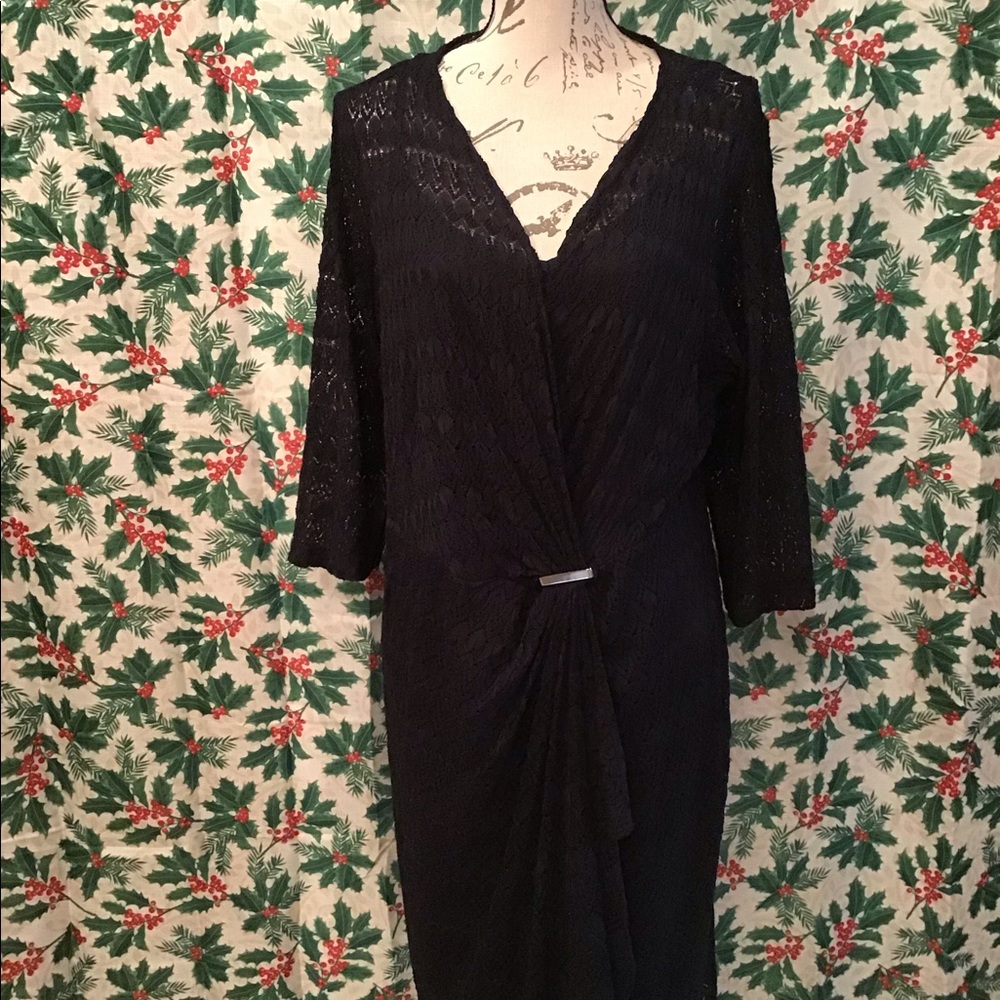 2X SoHo Apparel LTD Black Evening Dress of Lace